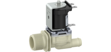 Magneetventiel, kunststof, direct gestuurd, NC, DN10, enkel recht, draad / Tule