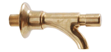 Tapkraan, drukknop, gepolijst, messing, anti-waterslag