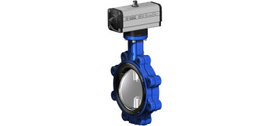 Pneumatische Vlinderklep, Lug, brons, EPDM/VITON/NBR, PN16, dubbelwerkende aandrijving (DAN )