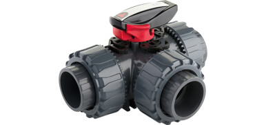 PVC Kogelkraan, 3-weg, FIP, draadaansluiting, T-boring, DN10-DN50