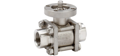 OMAL Kogelkraan, 2-weg, RVS, draad of lasaansluiting, 3-delig