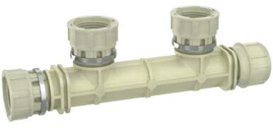 Verdeler, kunststof, 2 groepen, DN17, G3/4", Wartelaansluiting