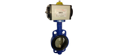 Vlinderklep, Wafer, Staal, 2” t/m 20”, ISO-Top, PN10/16, Pneumatische dubbelwerkende aandrijving 