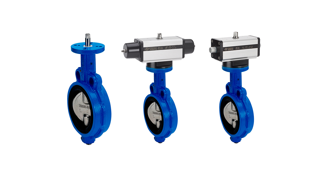 Pneumatisch bediende vlinderkleppen wafer Omal Automation