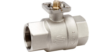 OMAL Kogelkraan, 2-weg, messing verchroomd, binnendraad, PN64, zwaar model